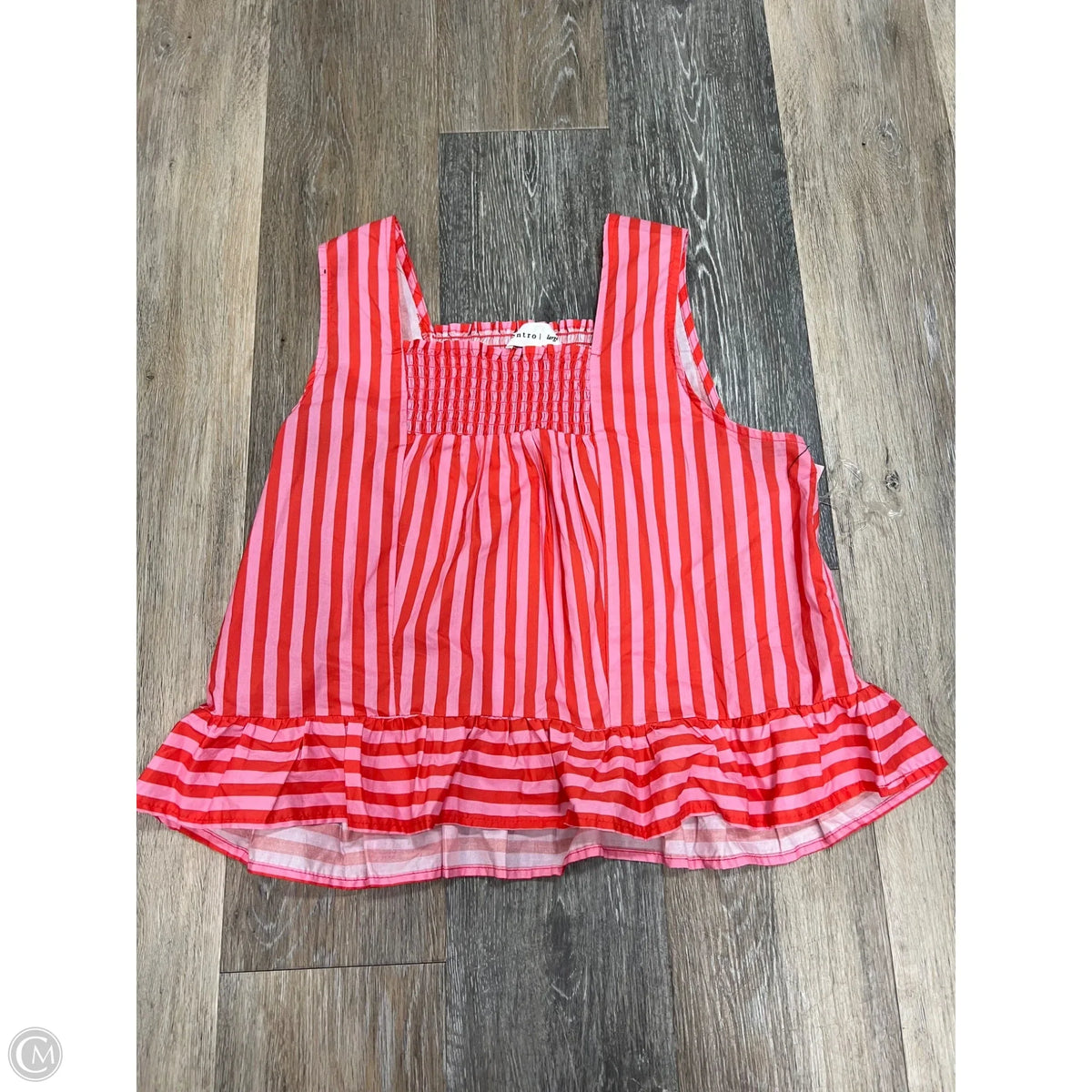 Top Sleeveless By Entro In Striped Pattern, Size: L