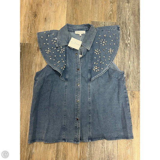 Top Sleeveless By Entro In Blue Denim, Size: M