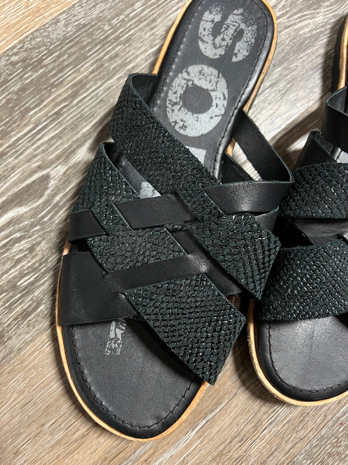 Black Sandals Flats Sorel, Size 10