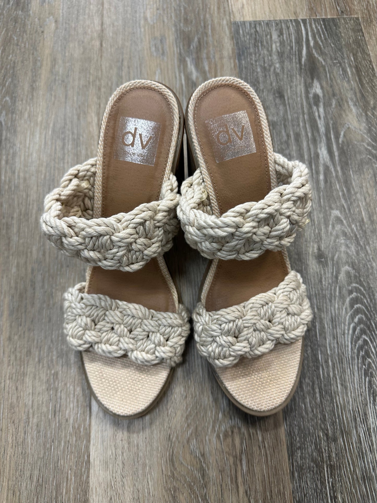 Cream Sandals Heels Block Dolce Vita, Size 9