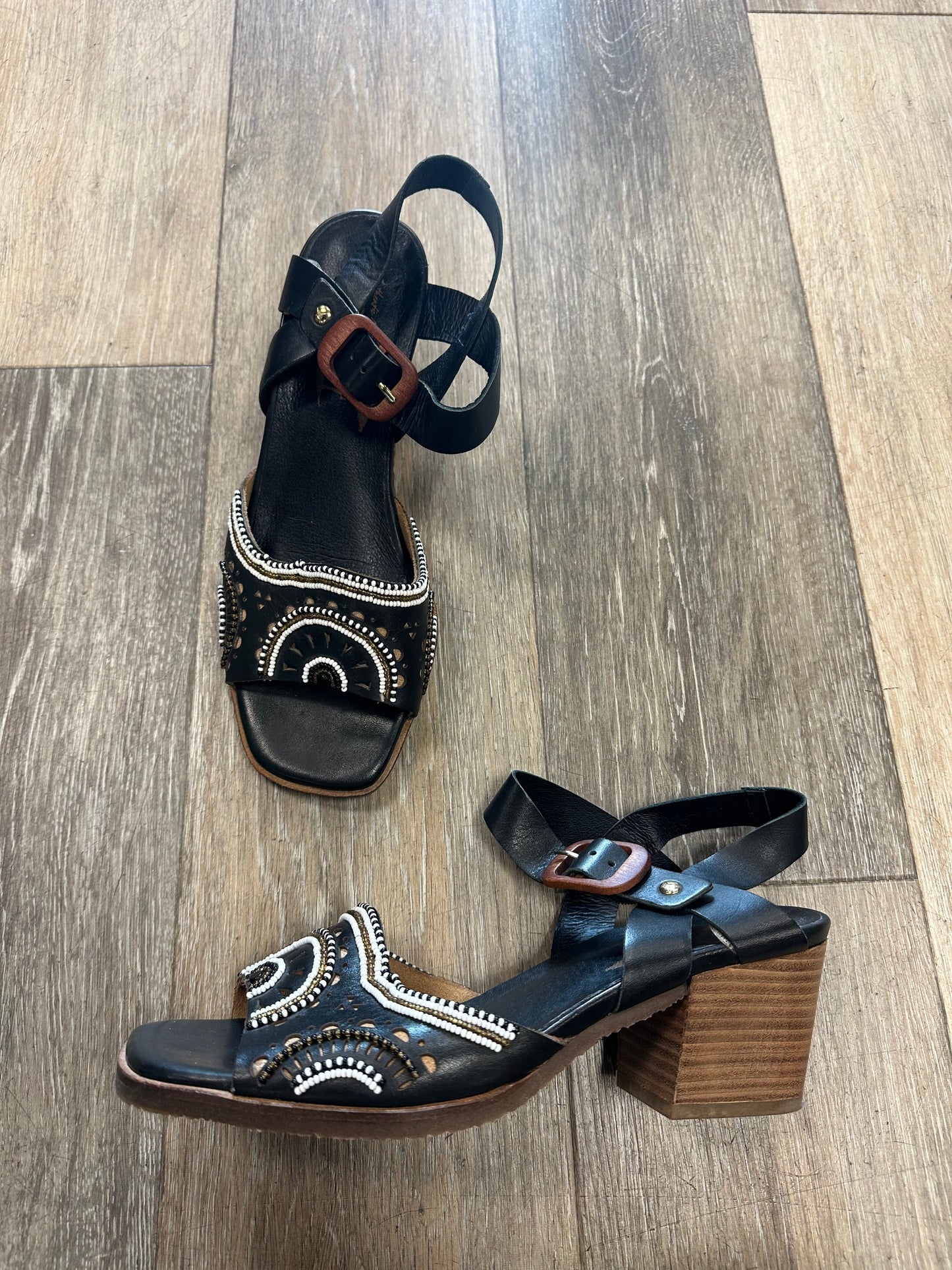 Black Sandals Heels Block Pikolinos, Size 8.5