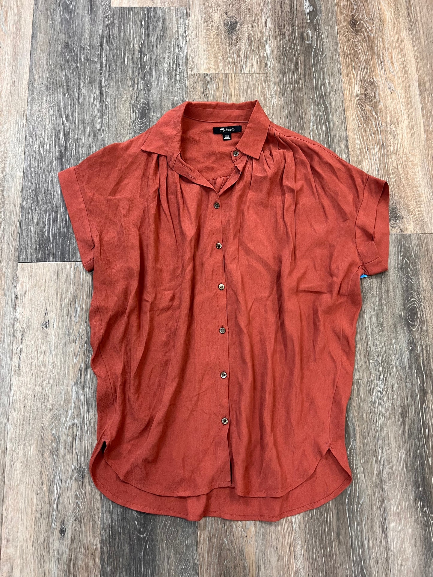 Blouse Short Sleeve By Madewell In Orange, Size: Xxs