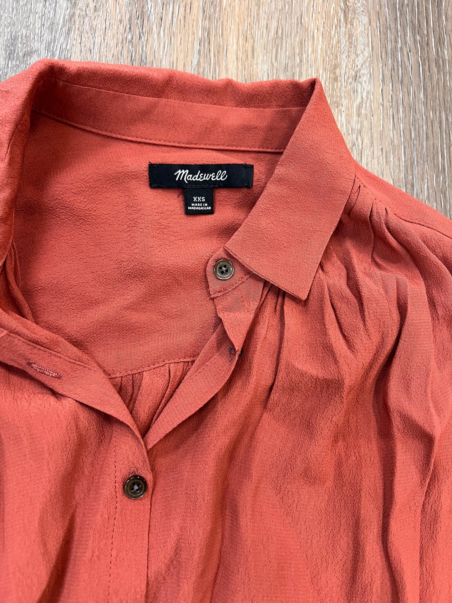 Blouse Short Sleeve By Madewell In Orange, Size: Xxs