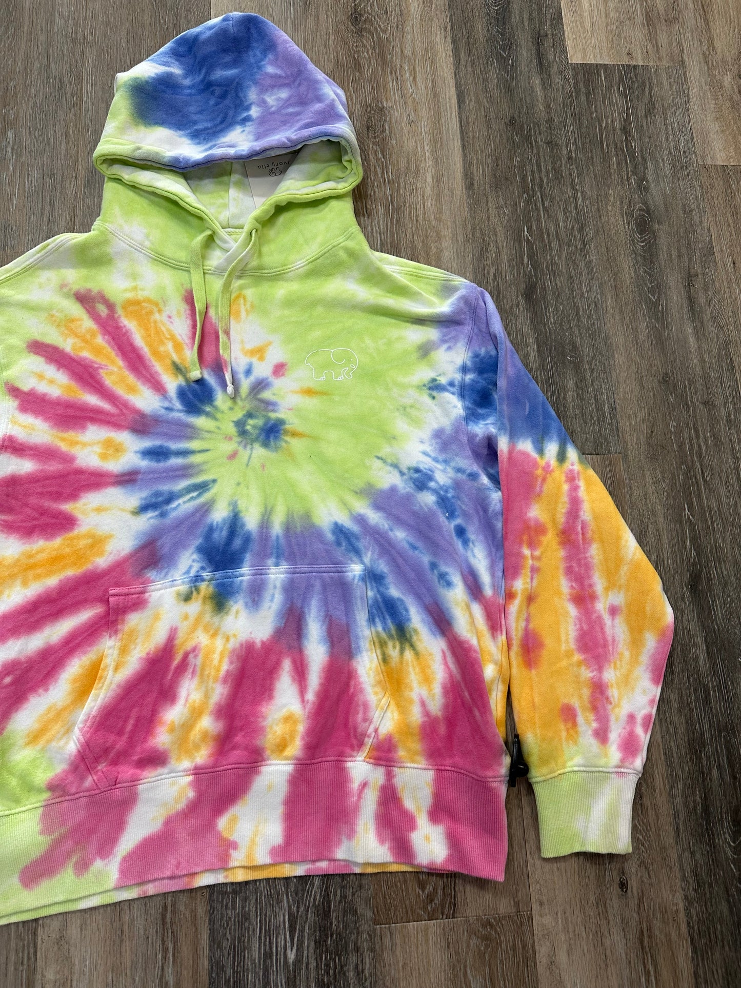 Athletic Sweatshirt Hoodie By Ivory Ella In Tie Dye Print, Size: M