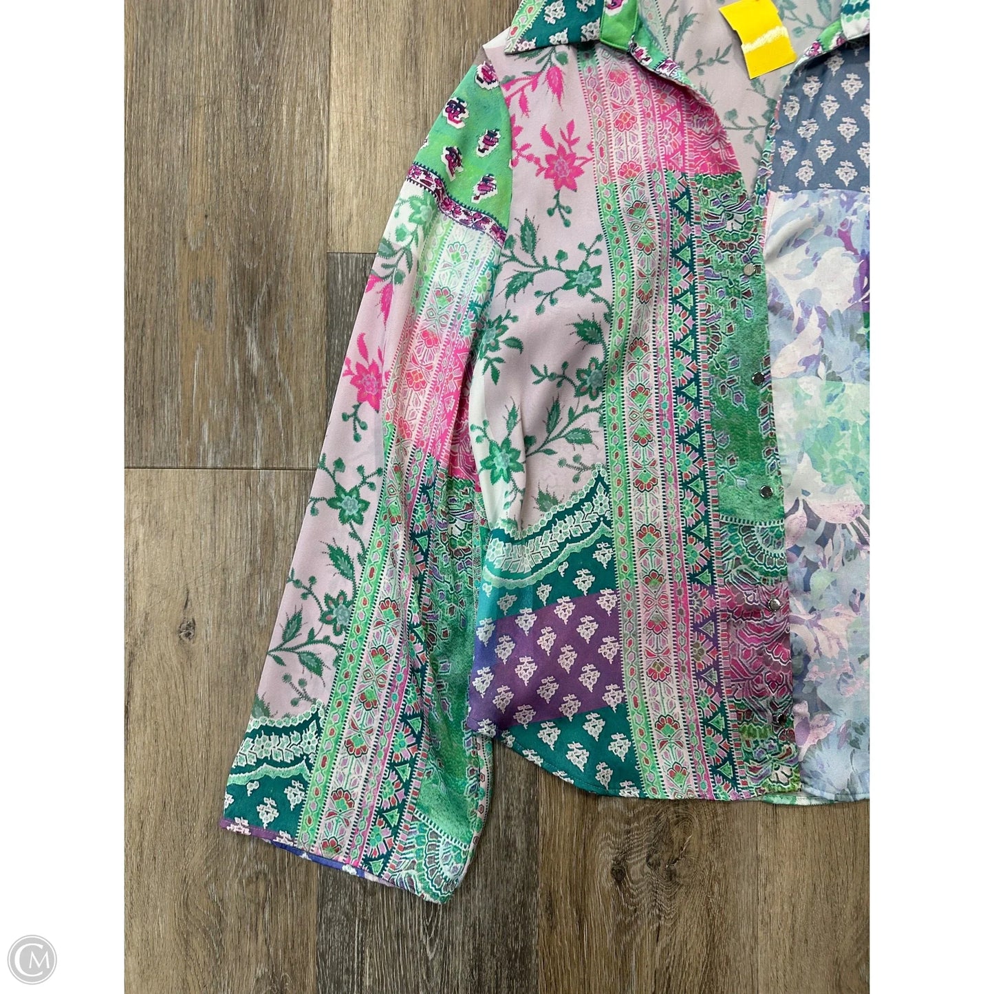 Blouse Long Sleeve By Zara In Multi-colored, Size: S