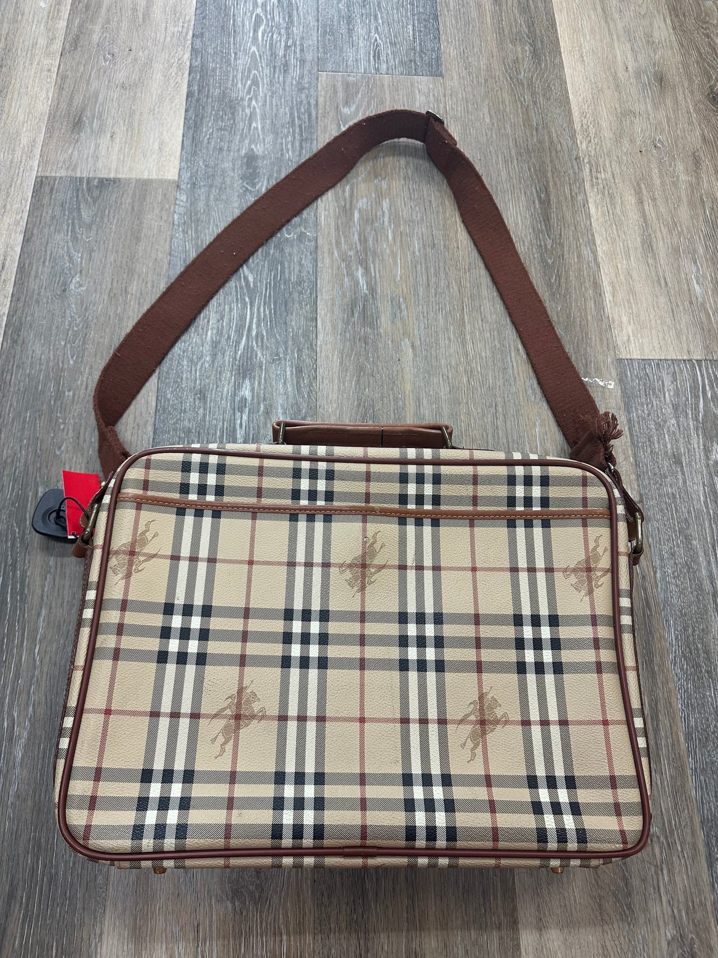 Plaid Pattern Laptop Bag Luxury Designer Burberry, Size Large