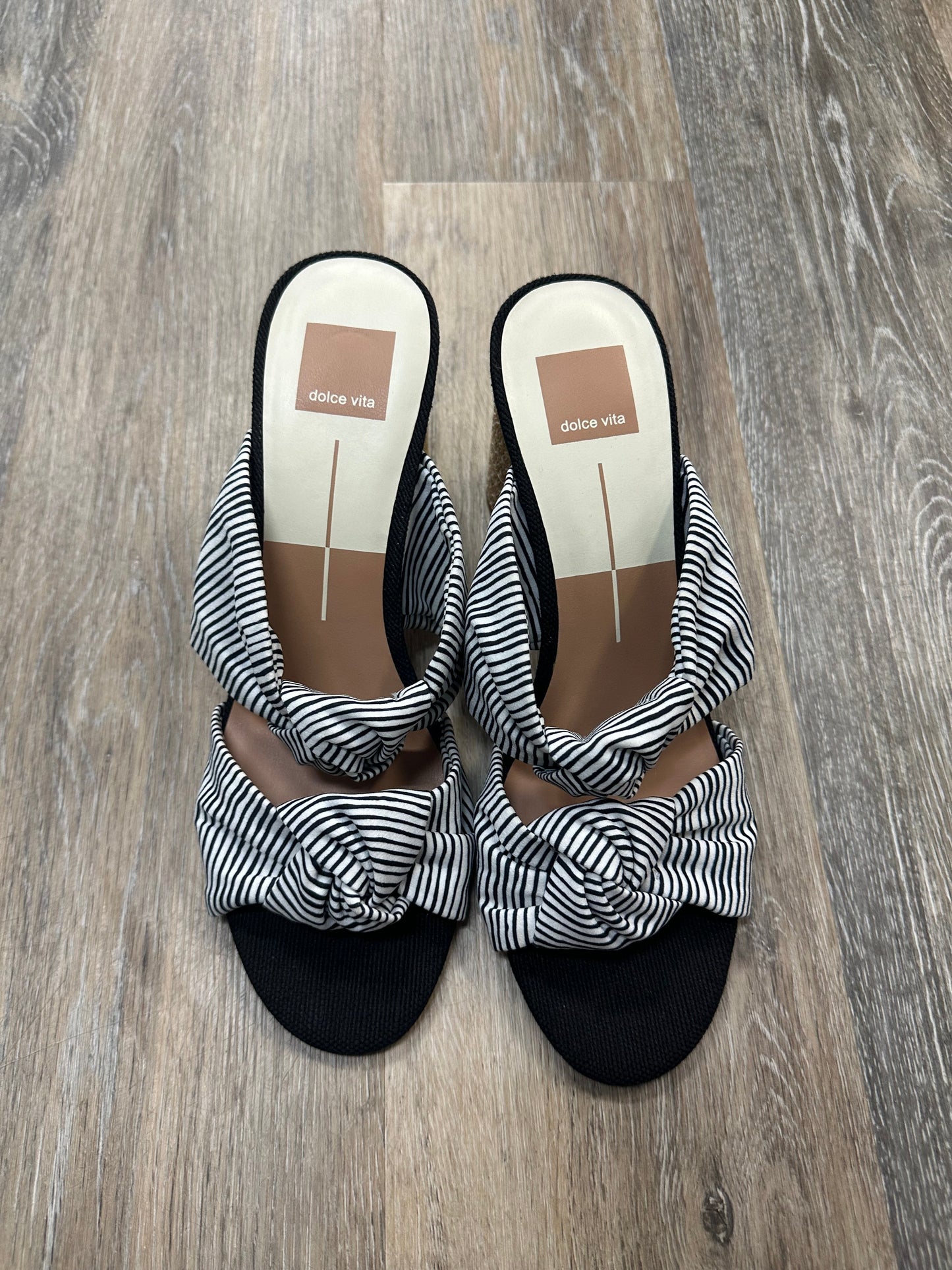 Black & White Sandals Heels Block Dolce Vita, Size 9.5