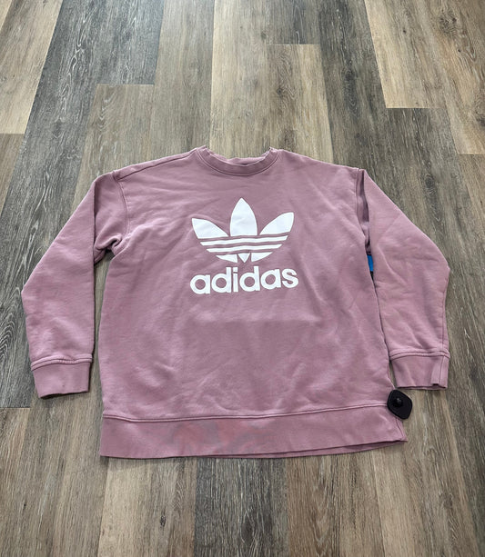 Pink Athletic Sweatshirt Crewneck Adidas, Size L