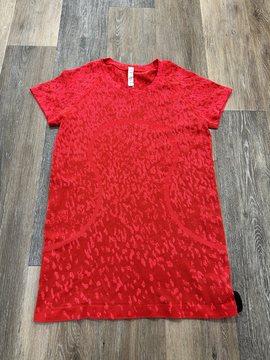 Red Athletic Top Short Sleeve Lululemon, Size 8