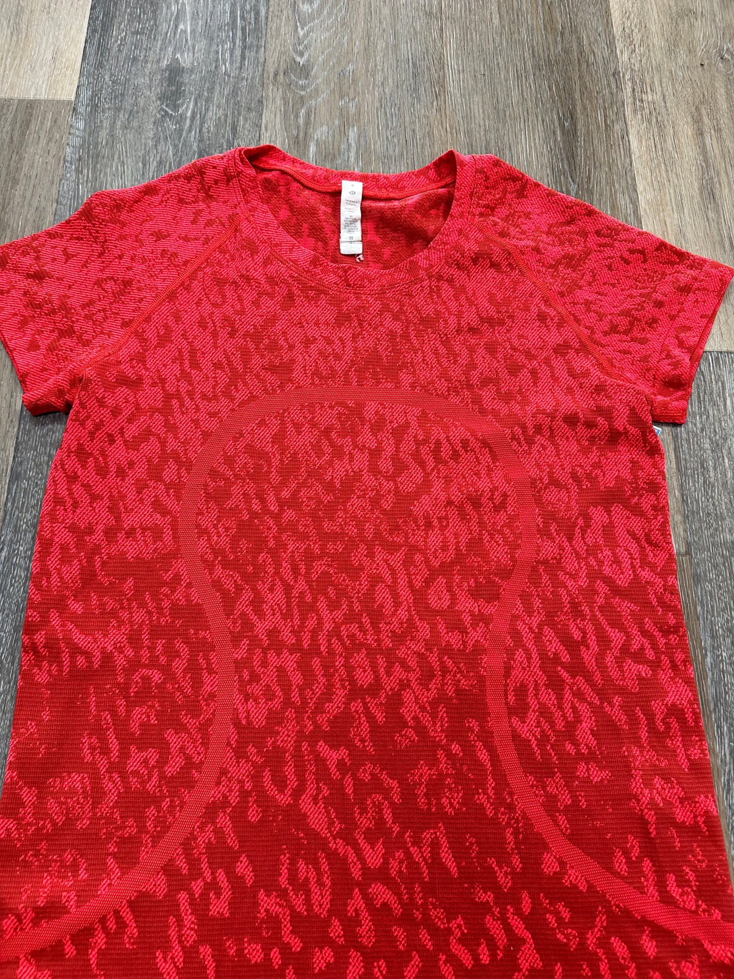 Red Athletic Top Short Sleeve Lululemon, Size 8
