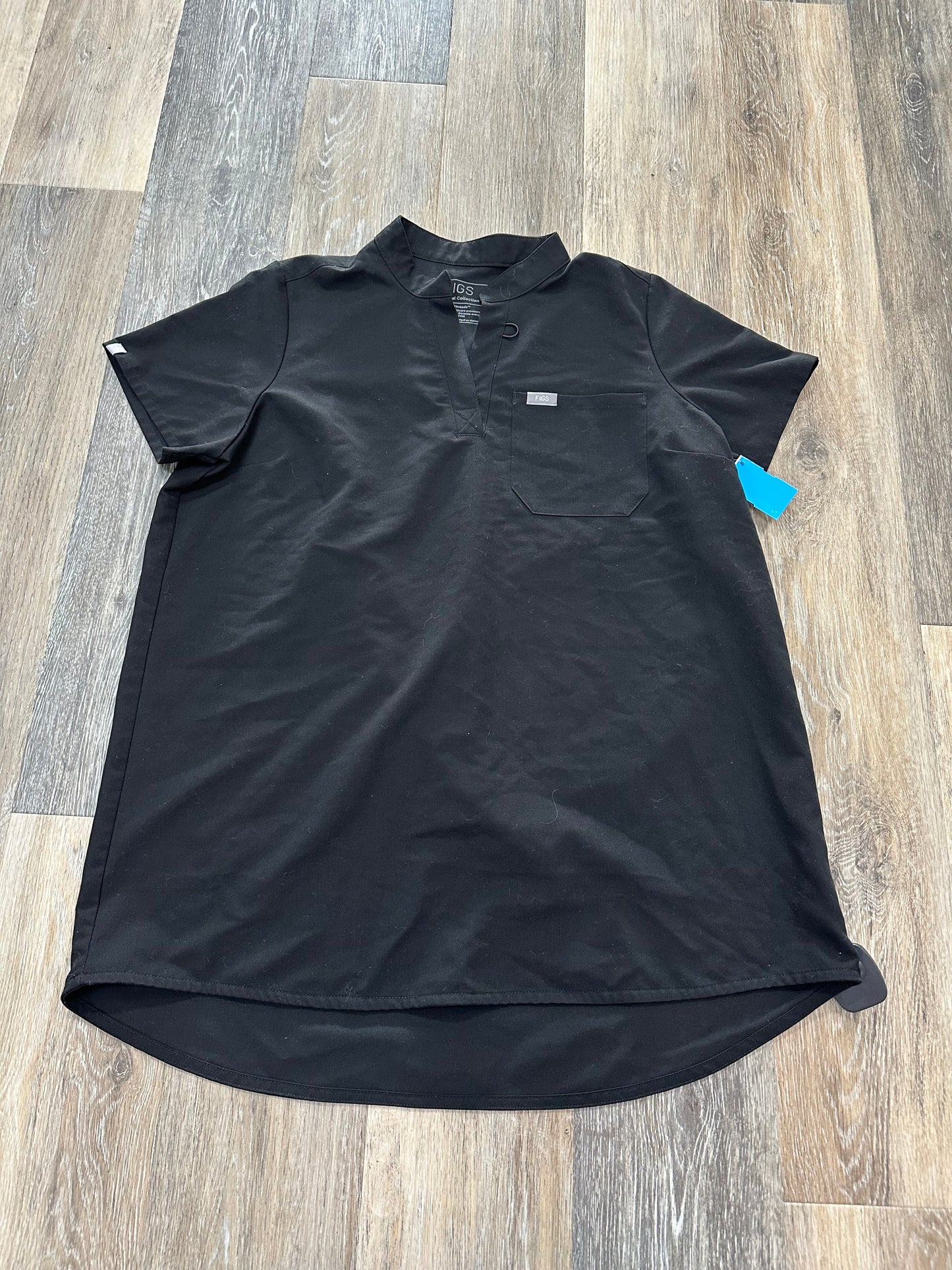 Athletic Top Short Sleeve By Figs In Black, Size: S