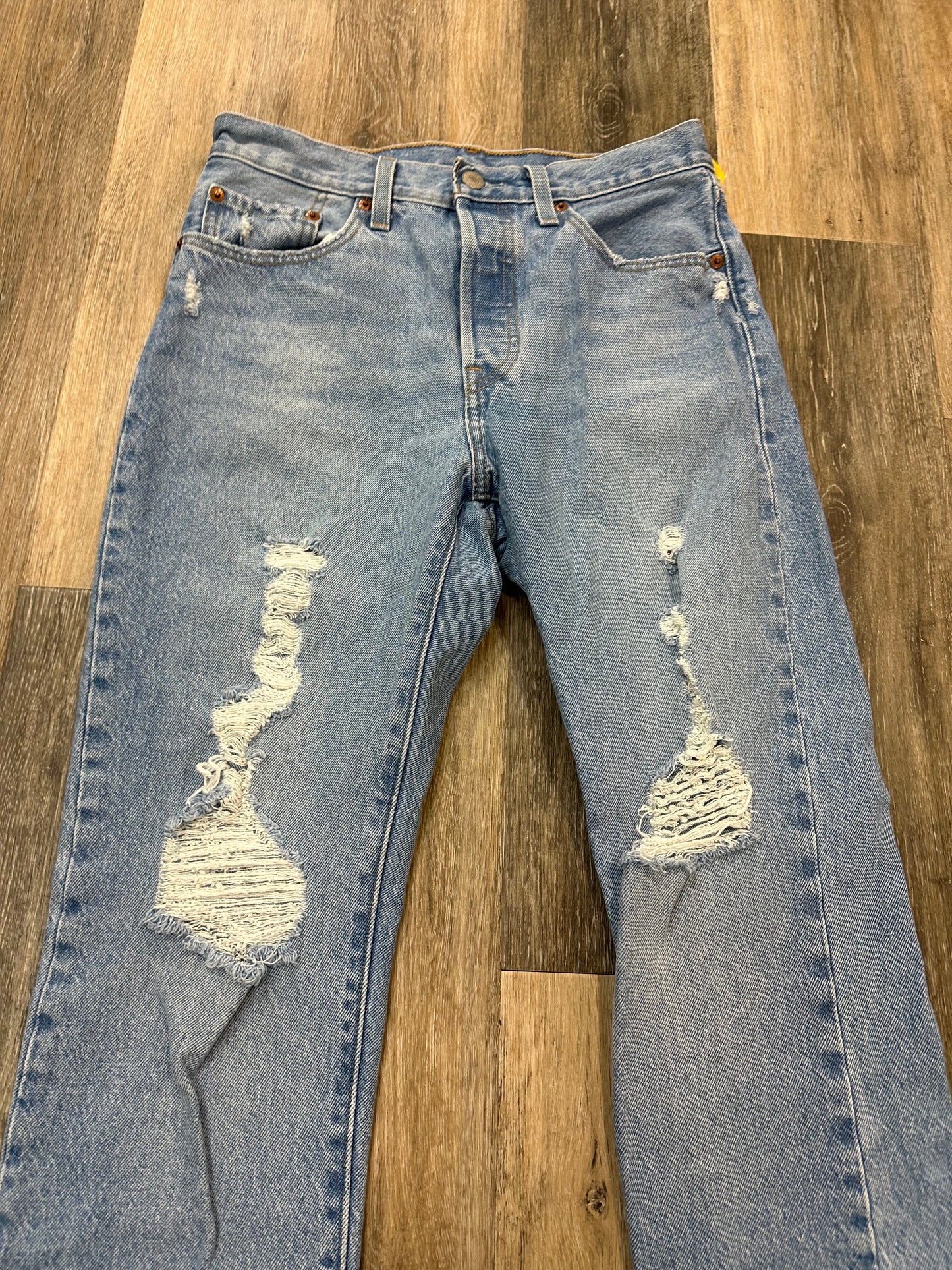 Jeans Straight By Levis In Blue Denim, Size: 4