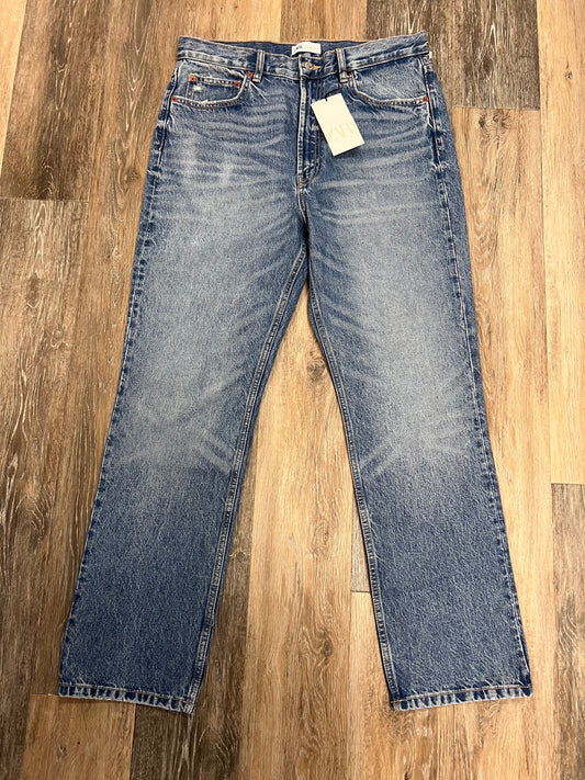 Jeans Straight By Zara In Blue Denim, Size: 12