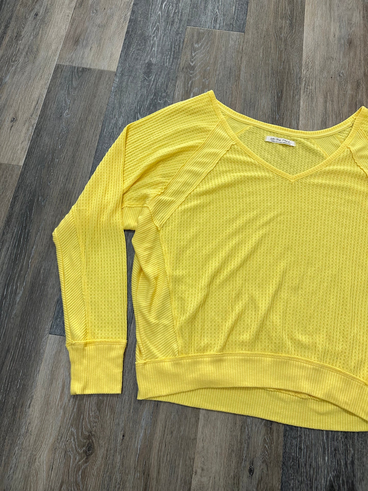 Blouse Long Sleeve By We The Free In Yellow, Size: L