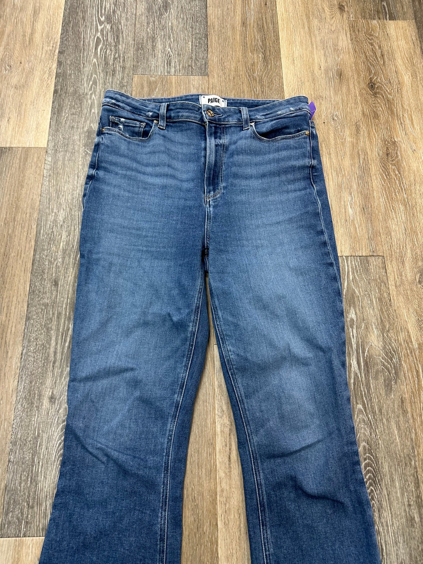 Jeans Straight By Paige In Blue Denim, Size: 10