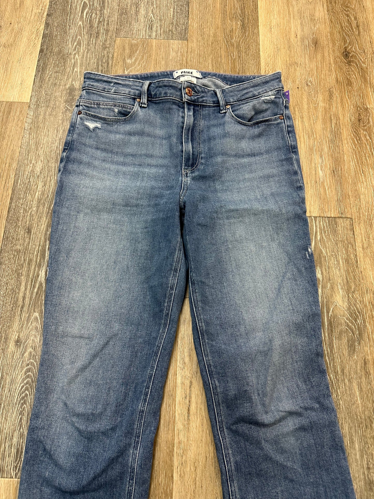 Jeans Straight By Paige In Blue Denim, Size: 10