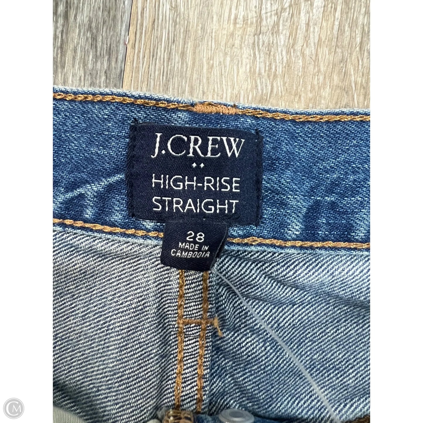 Jeans Straight By J. Crew In Blue Denim, Size: 6/28