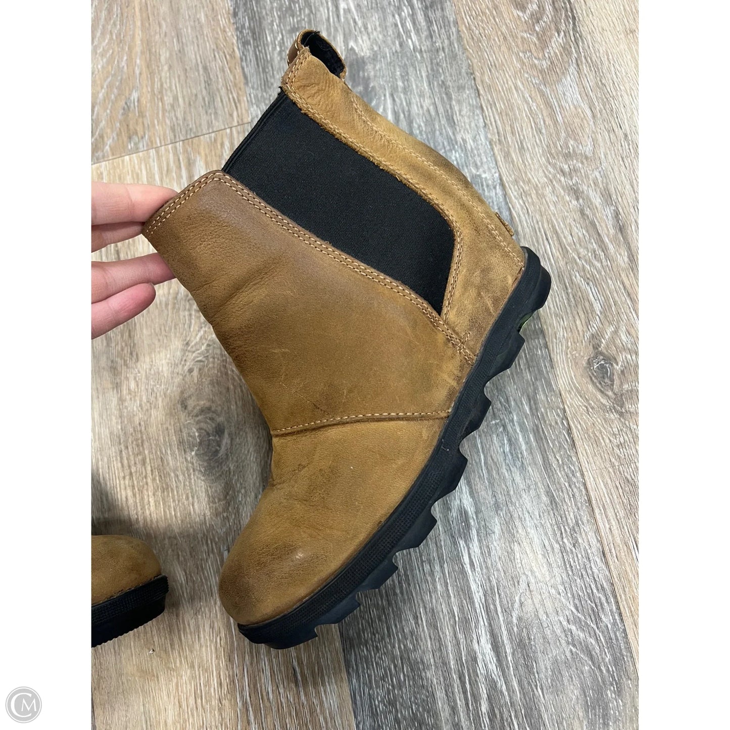 Boots Ankle Heels By Sorel In Tan, Size: 8