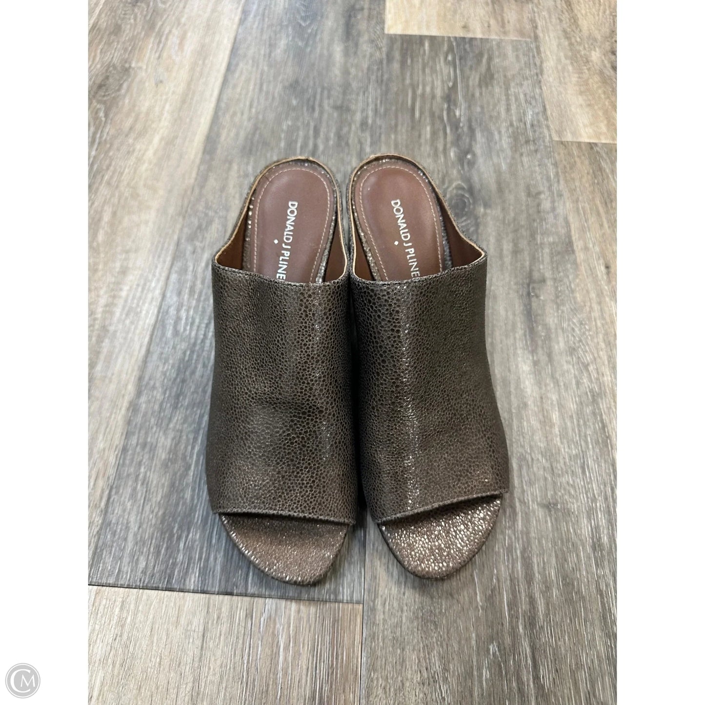 Sandals Heels Block By Donald Pliner In Bronze, Size: 8.5