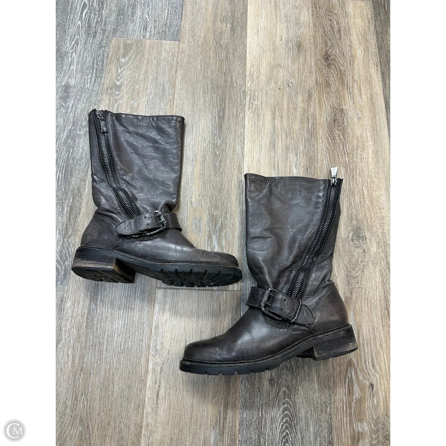 Boots Designer By Frye In Grey, Size: 9