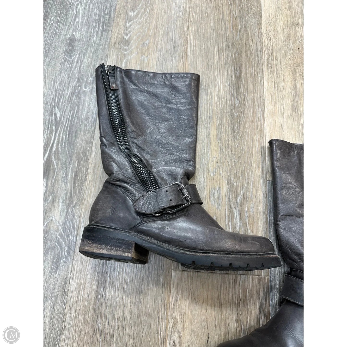 Boots Designer By Frye In Grey, Size: 9