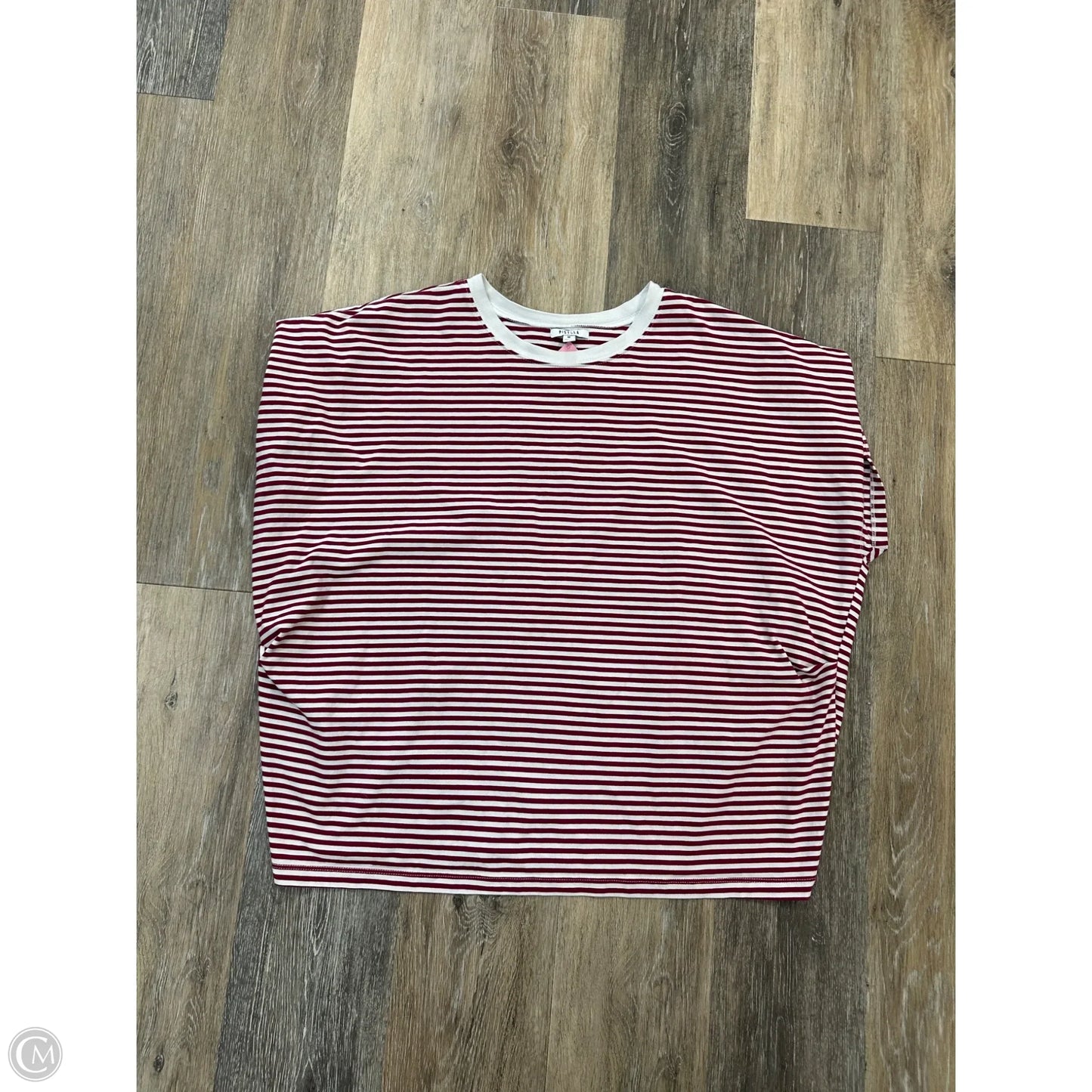 Blouse Short Sleeve By Pistola In Red & White, Size: M