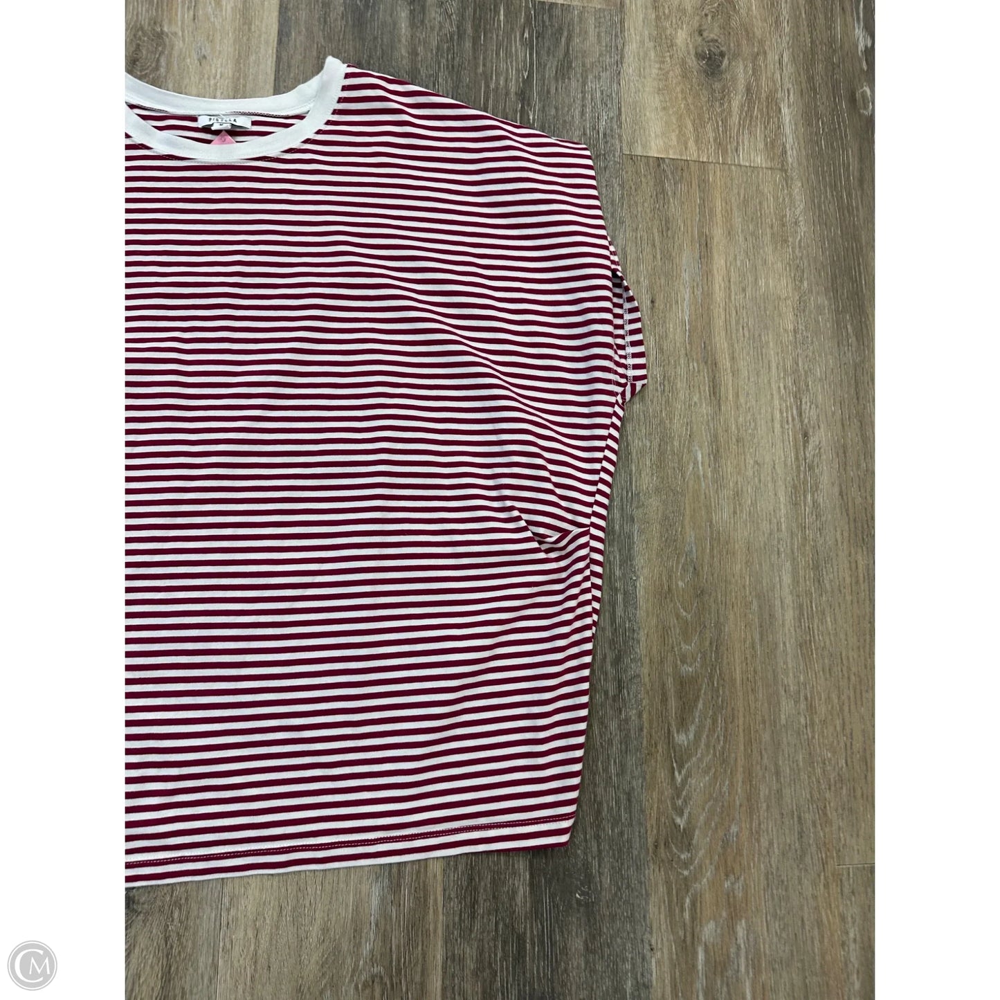 Blouse Short Sleeve By Pistola In Red & White, Size: M