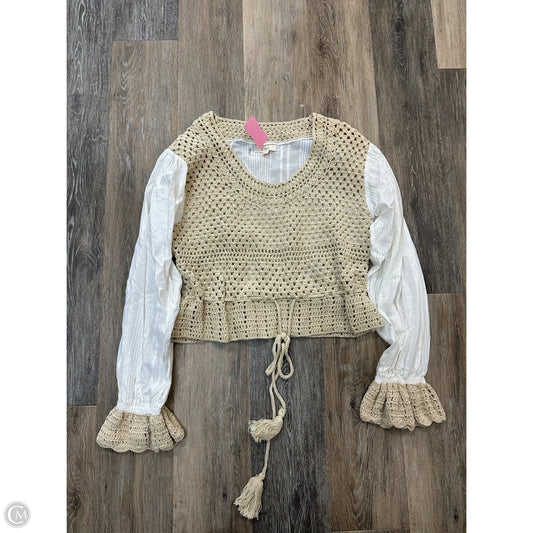 Blouse Long Sleeve By Elan In White, Size: L