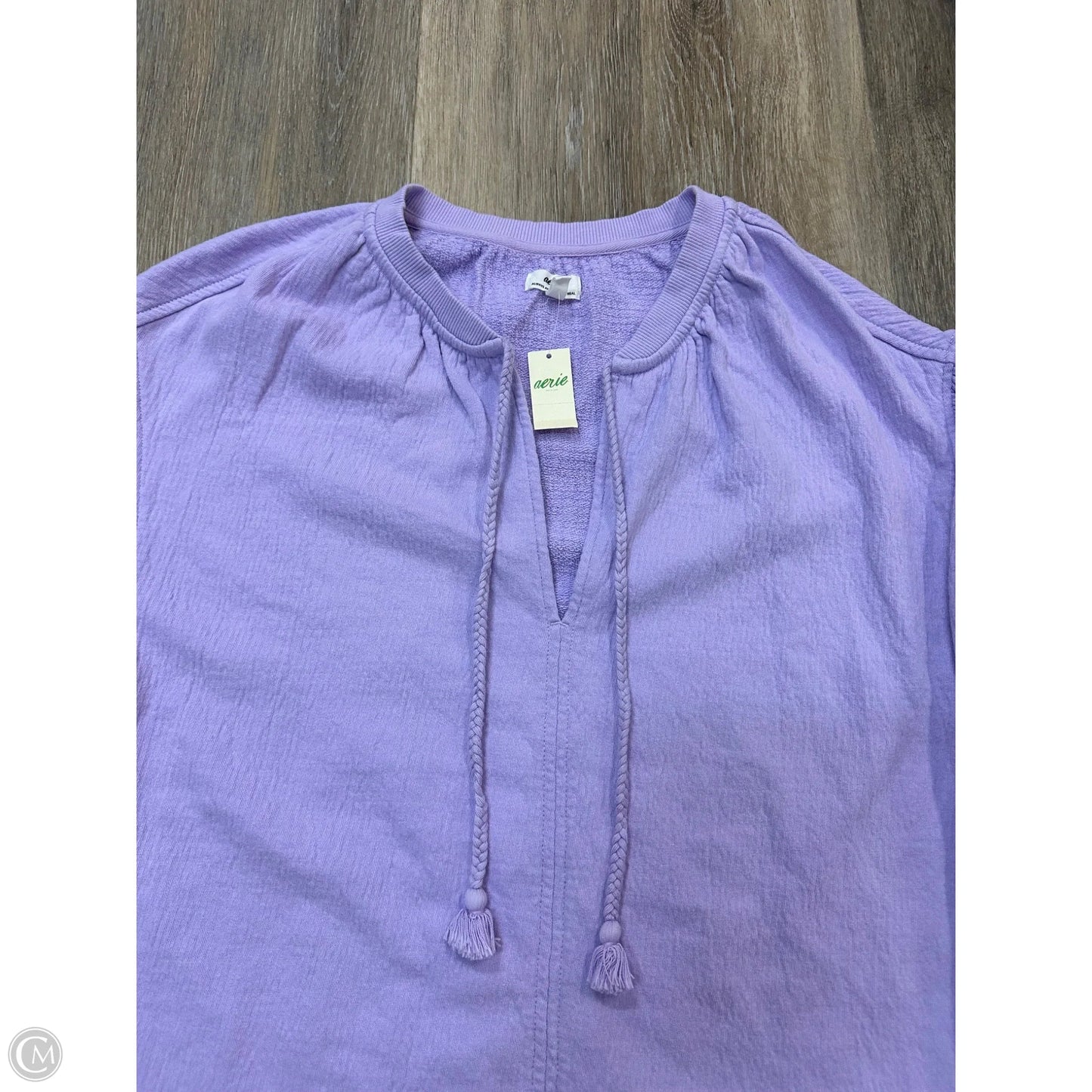 Top Long Sleeve By Aerie In Purple, Size: Xxs