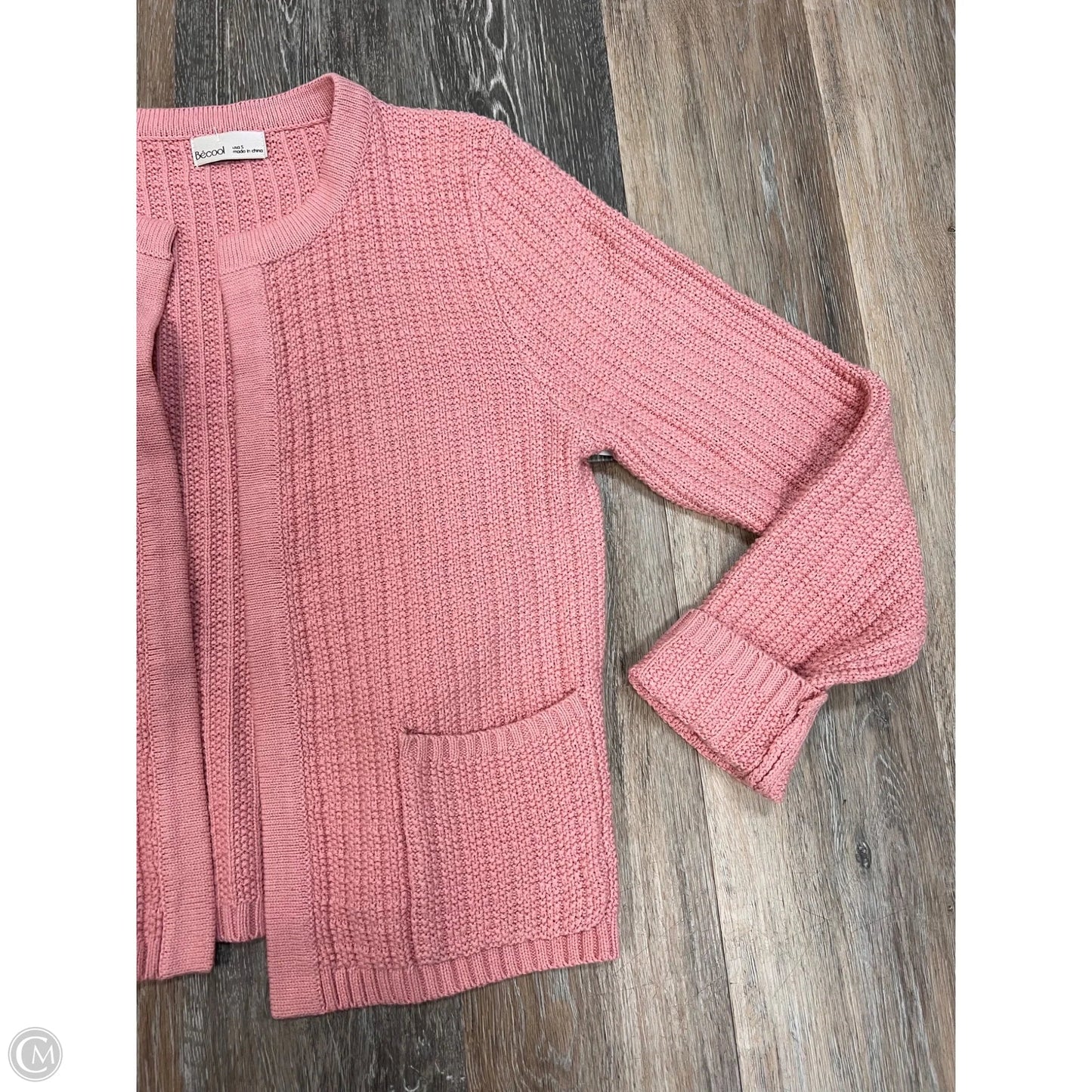 Sweater Cardigan By Be Cool In Pink, Size: S