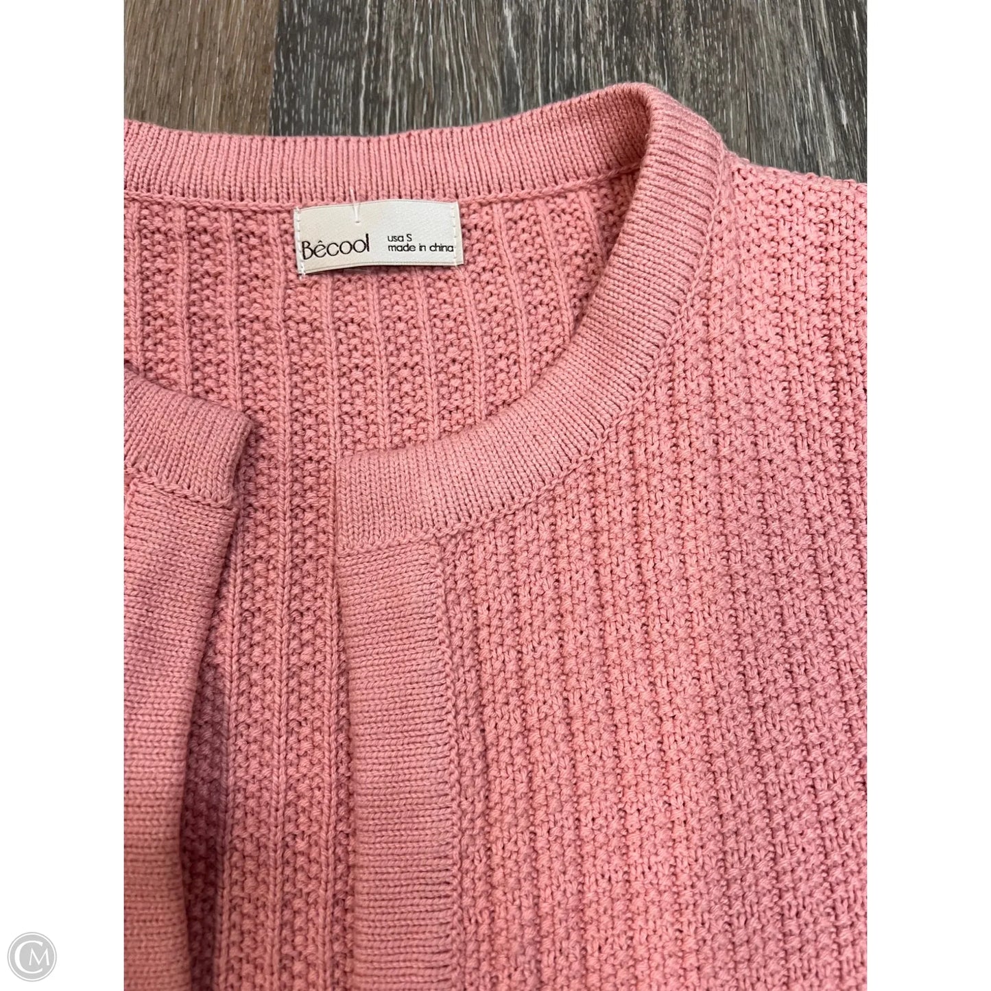 Sweater Cardigan By Be Cool In Pink, Size: S