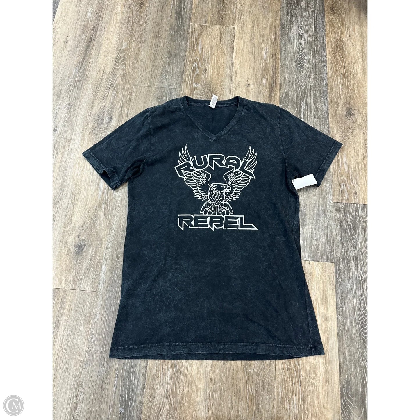 Top Short Sleeve By Bella + Canvas In Black, Size: M