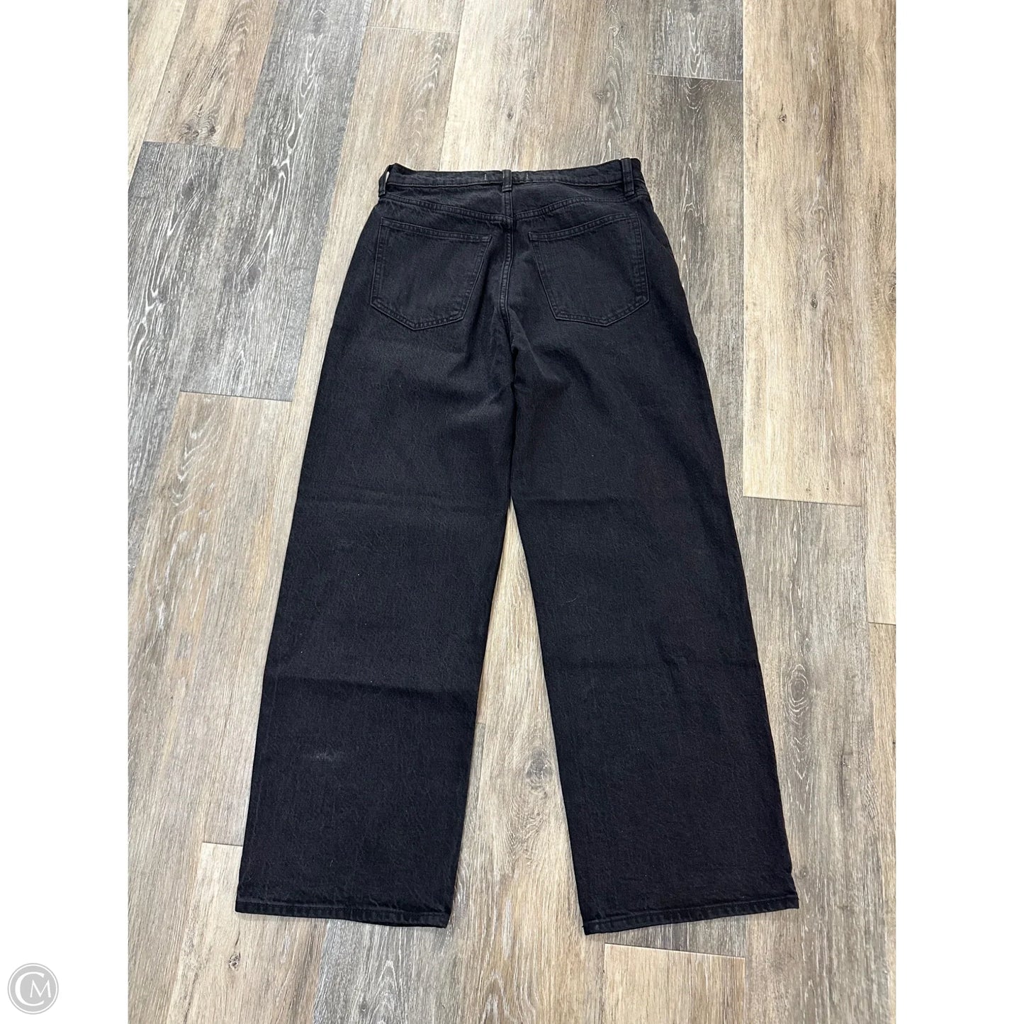 Jeans Wide Leg By Abercrombie And Fitch In Black Denim, Size: 6p