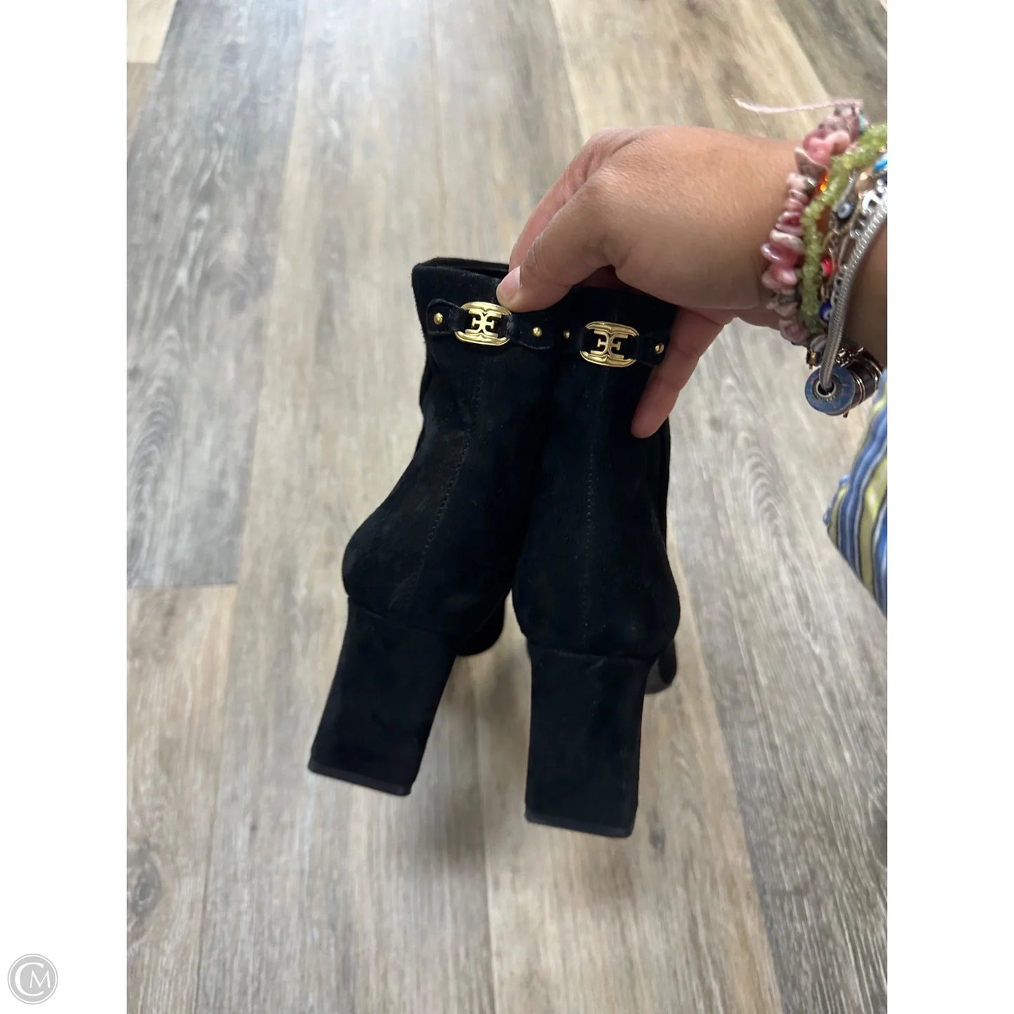 Boots Ankle Heels By Sam Edelman In Black, Size: 6.5