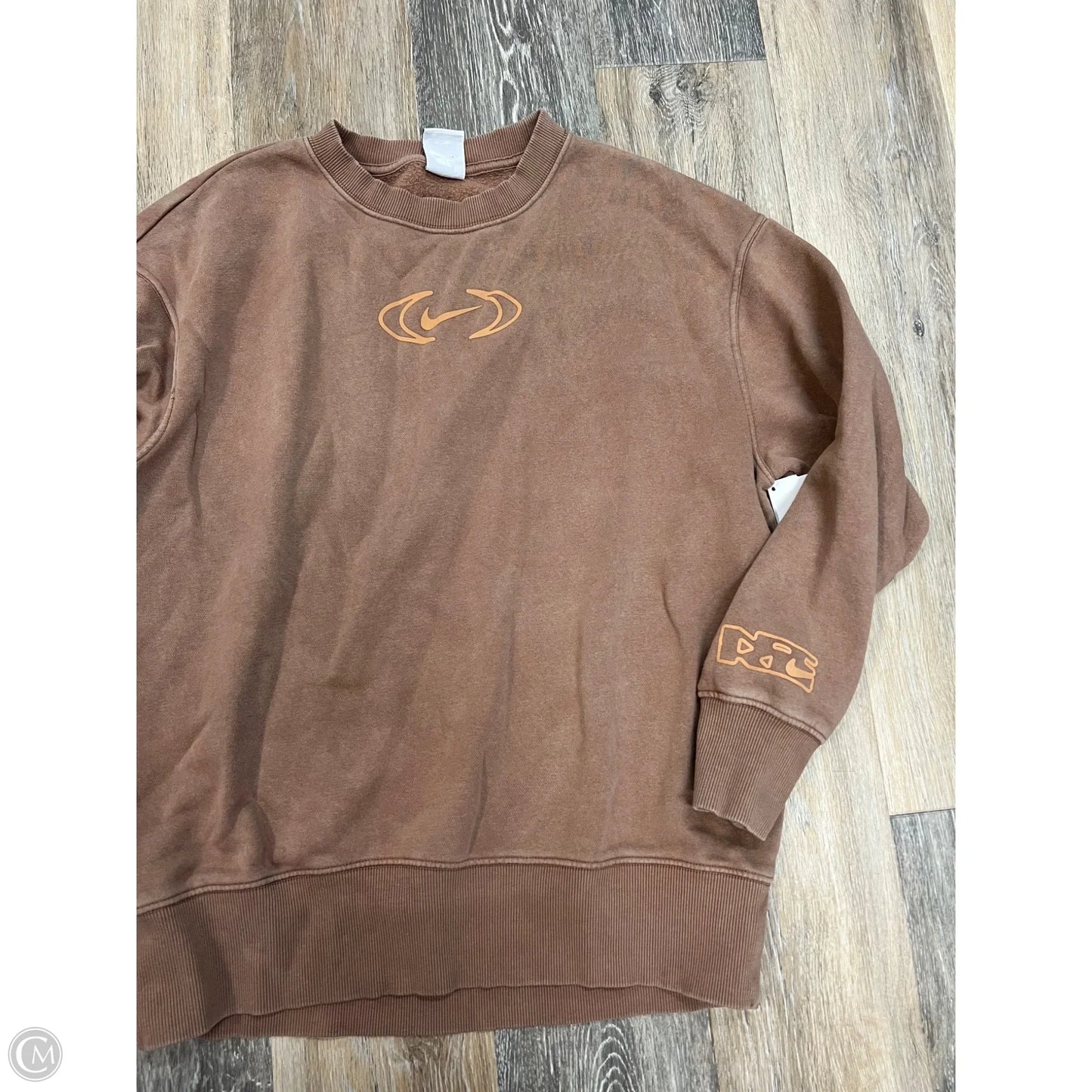 Athletic Sweatshirt Crewneck By Nike Apparel In Tan, Size: Xs