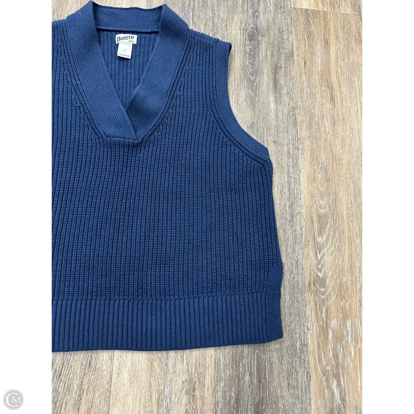 Sweater Cardigan By Duluth Trading In Navy, Size: L