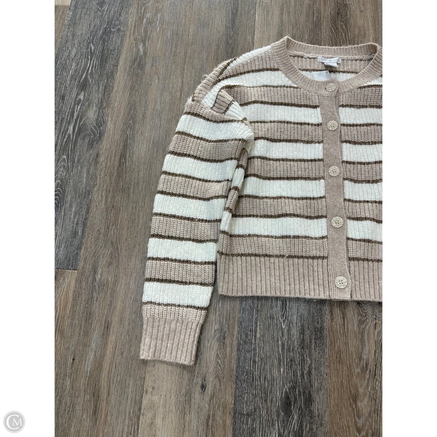 Sweater Cardigan By Design History In Tan, Size: S