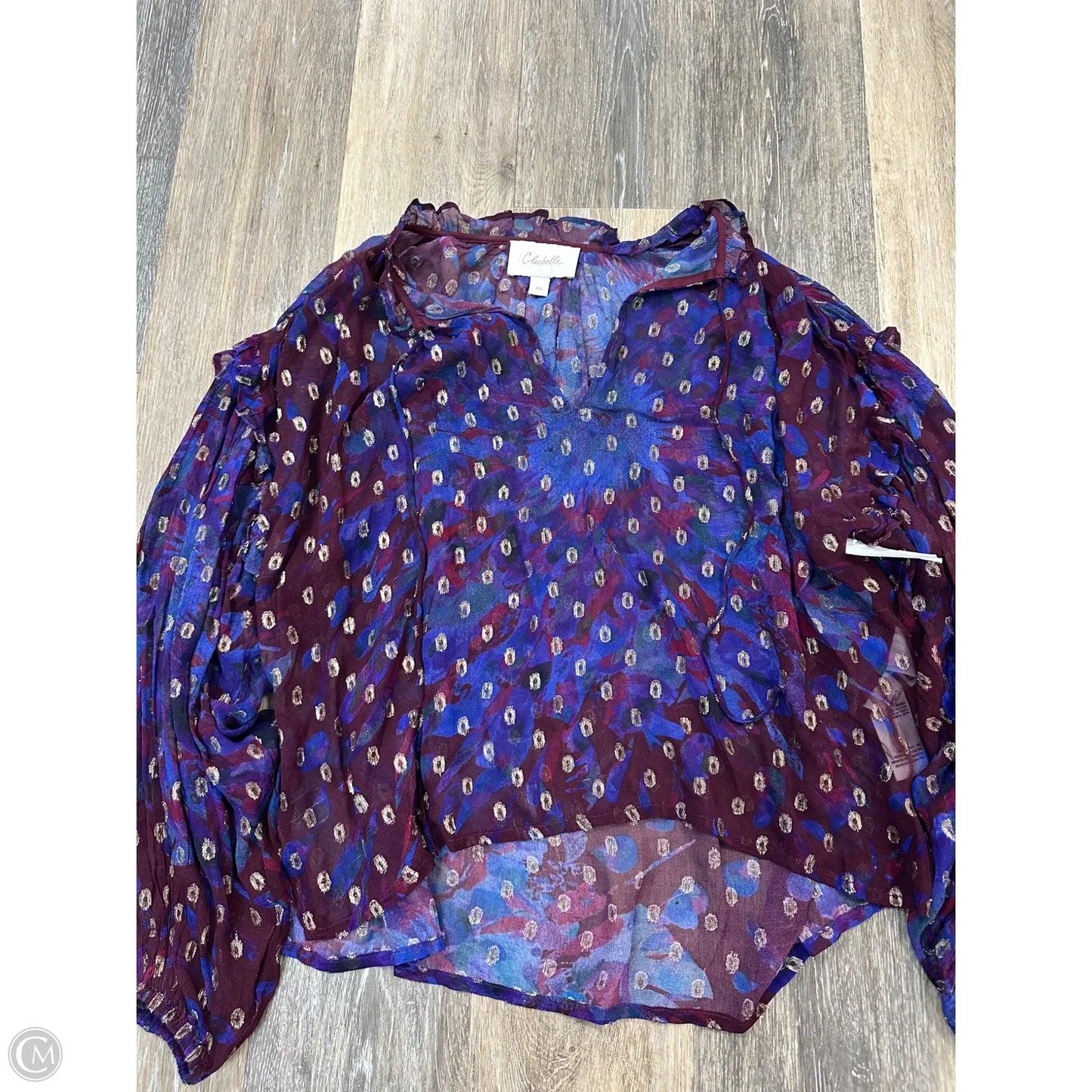 Blouse Long Sleeve By Cleobella In Multi-colored, Size: Xs