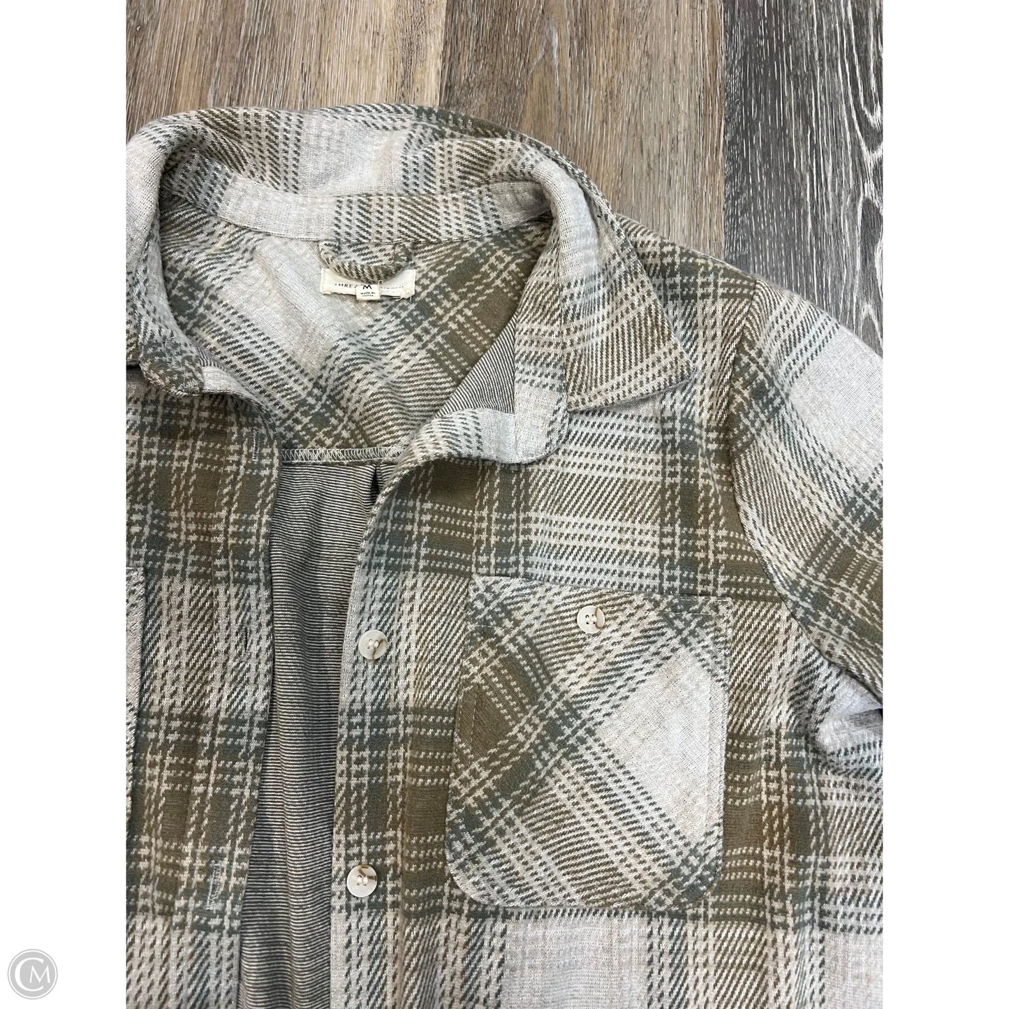 Jacket Shirt By Thread And Supply In Plaid Pattern, Size: M