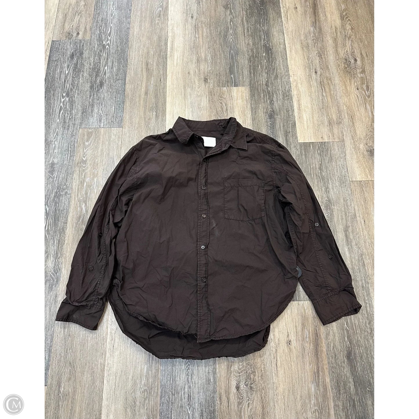 Blouse Long Sleeve By Citizens Of Humanity In Brown, Size: L