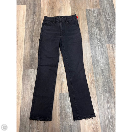 Jeans Straight By Good American In Black Denim, Size: 0/25