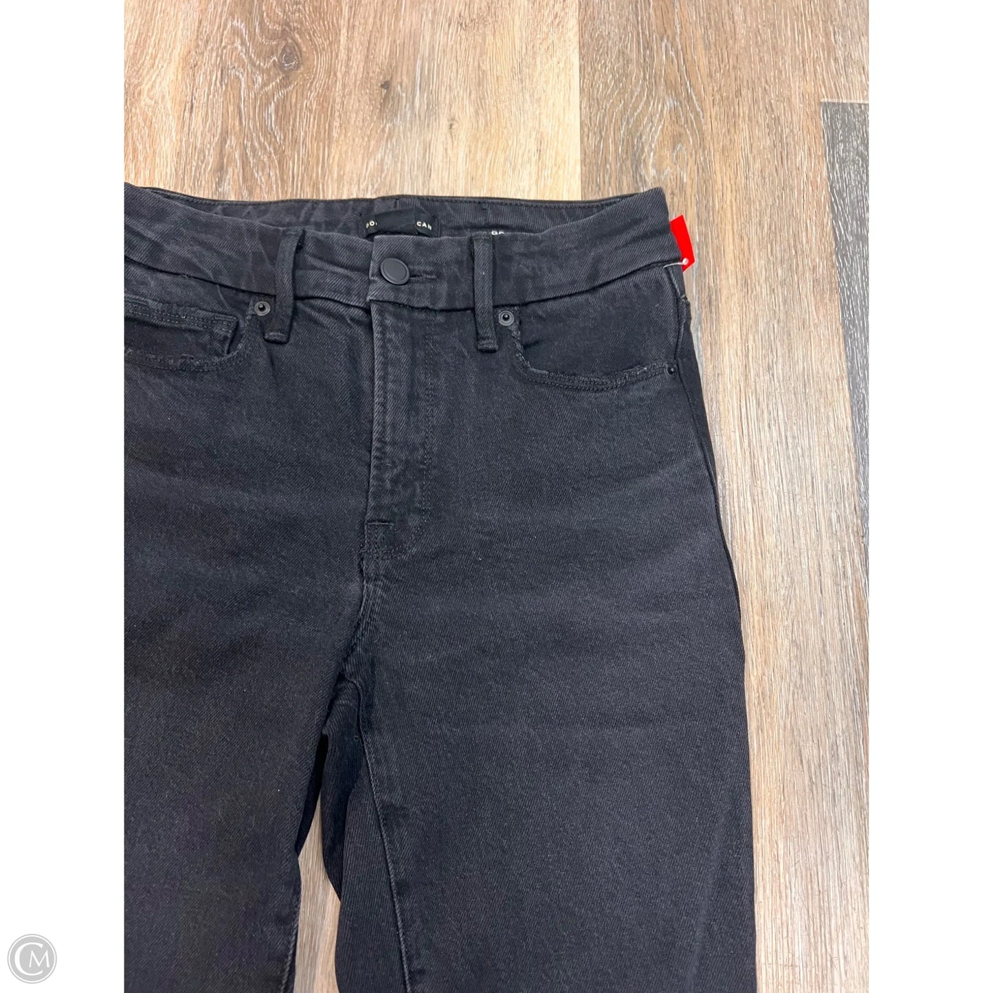 Jeans Straight By Good American In Black Denim, Size: 0/25
