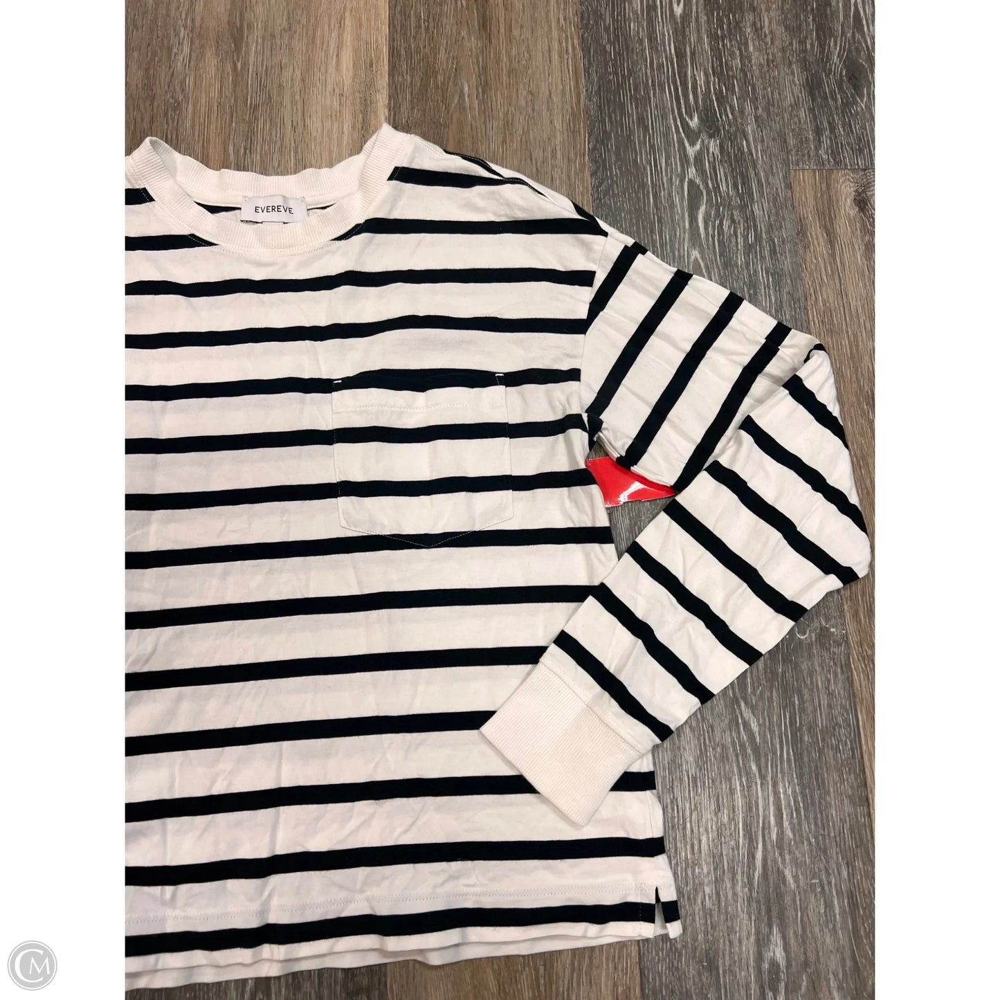 Top Long Sleeve By Evereve In Striped Pattern, Size: Xs