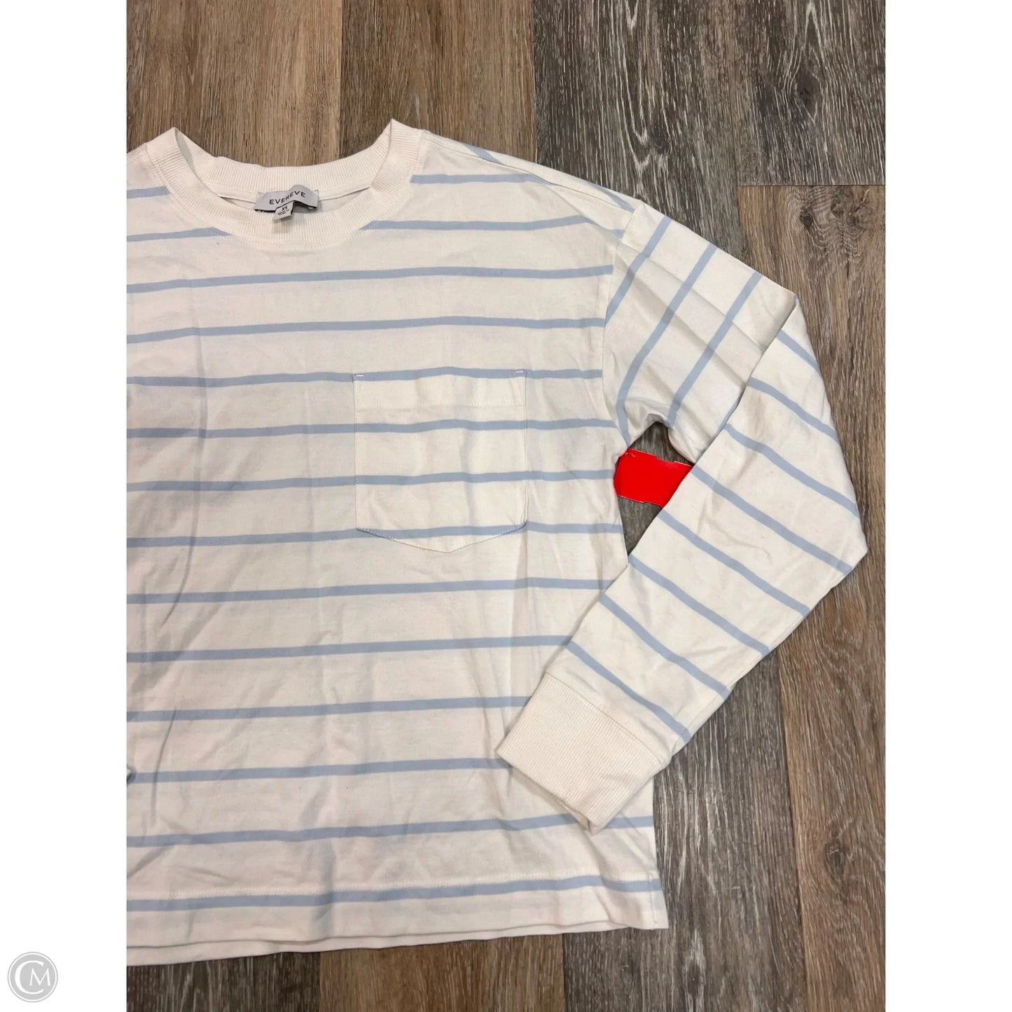 Top Long Sleeve By Evereve In Striped Pattern, Size: Xs