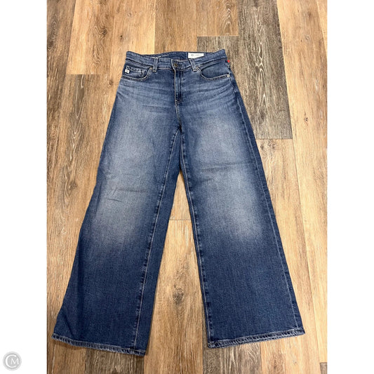 Jeans Wide Leg By Adriano Goldschmied In Blue Denim, Size: 0/24