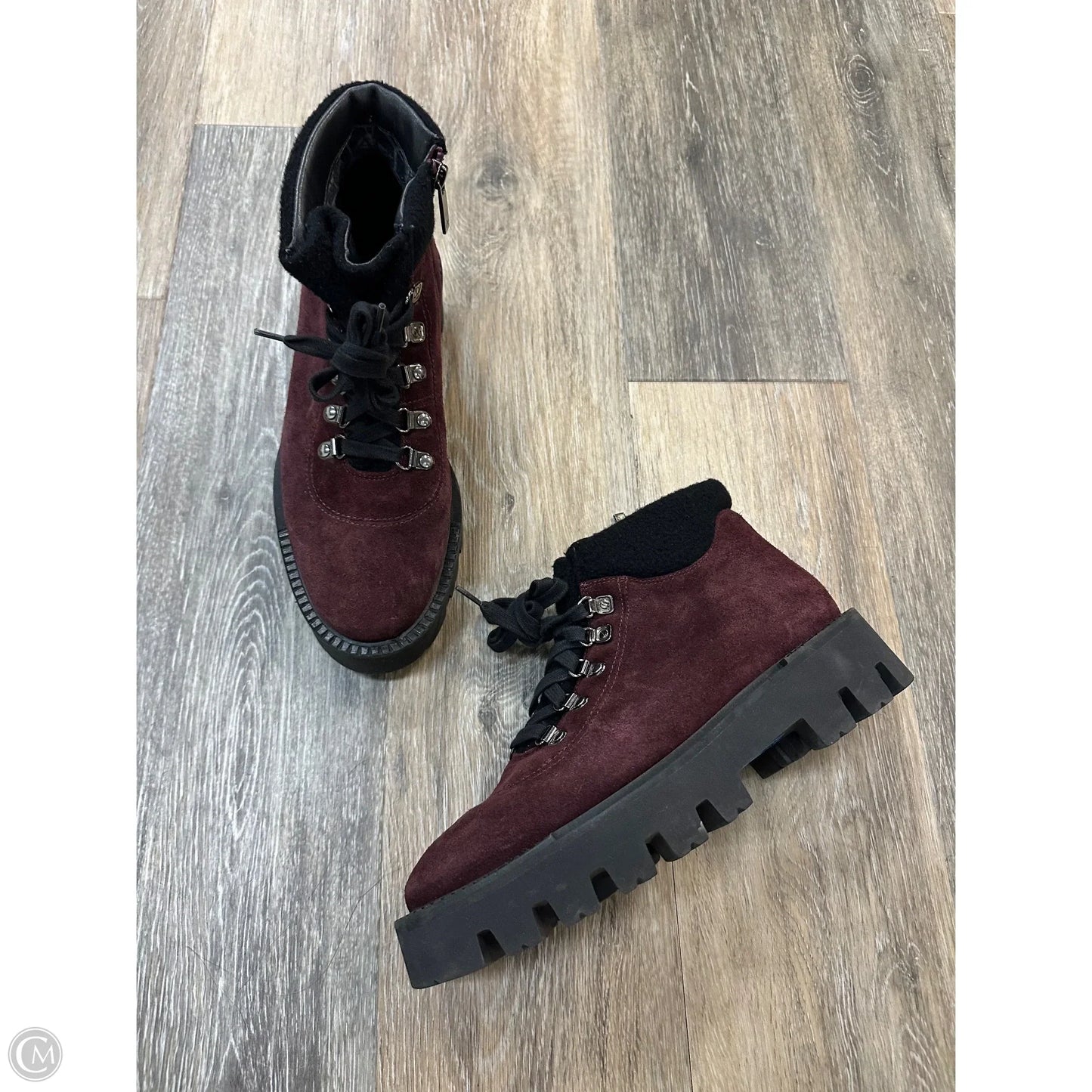 Boots Hiking By Aquatalia In Maroon, Size: 9