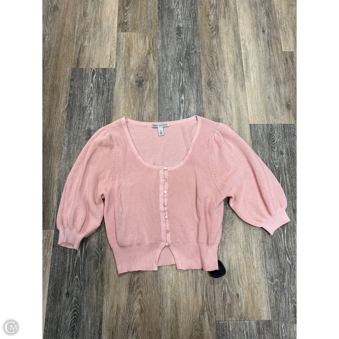 Sweater Cardigan By Autumn Cashmere In Pink, Size: M