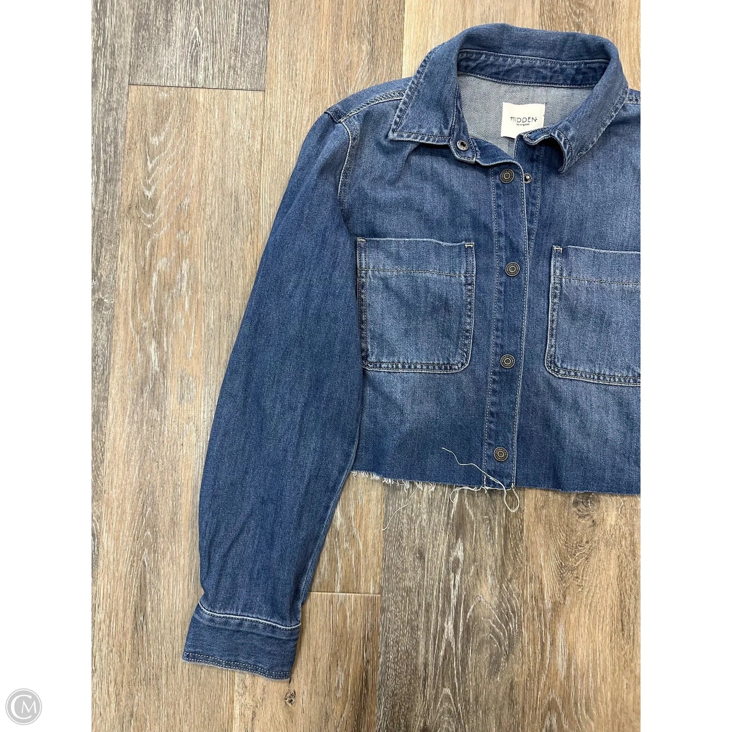 Blouse Long Sleeve By Hidden In Blue Denim, Size: S