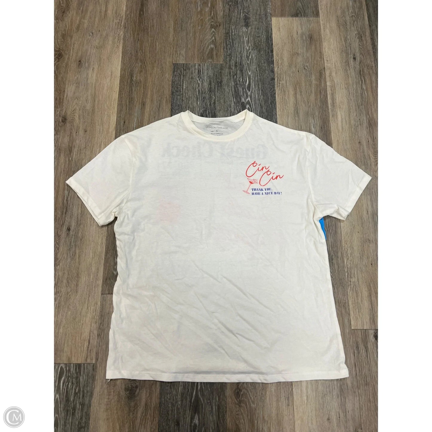 Top Short Sleeve By Grayson Threads In Cream, Size: S