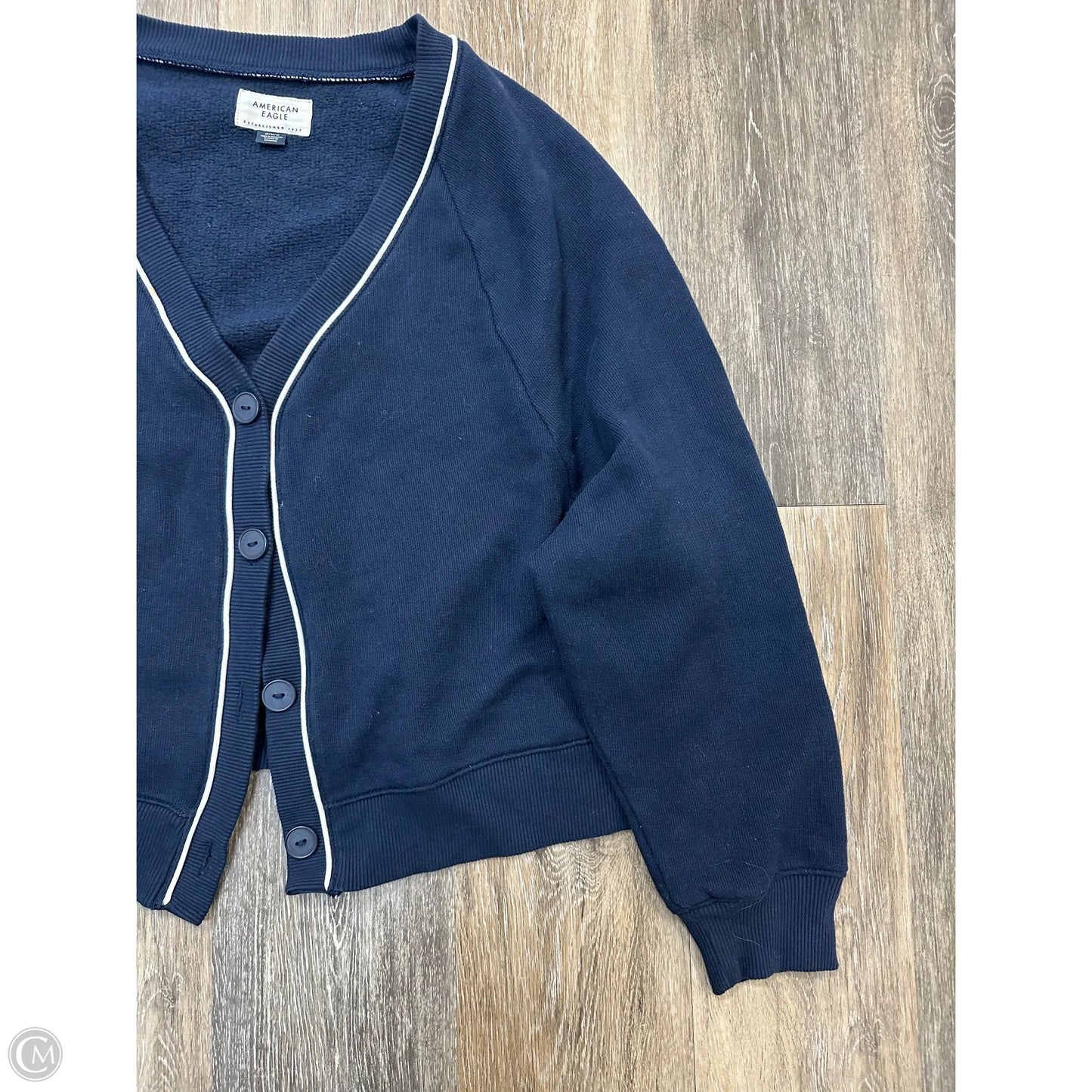 Sweater Cardigan By American Eagle In Navy, Size: M